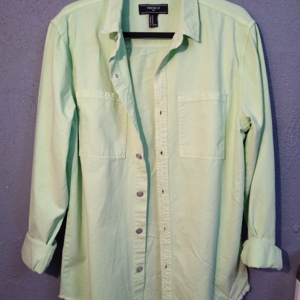Green jean jacket